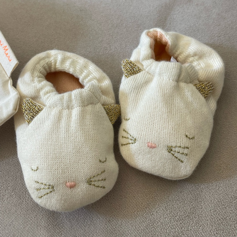 Meri meri party organic cat booties - brand new